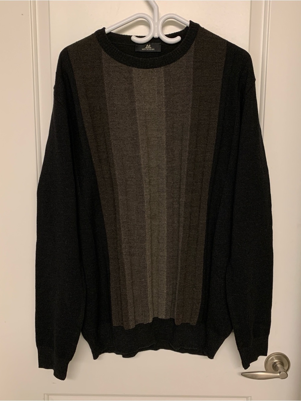 Montechiaro Merino Wool Sweater Mens XXL Striped Made In Italy Old Money 90s